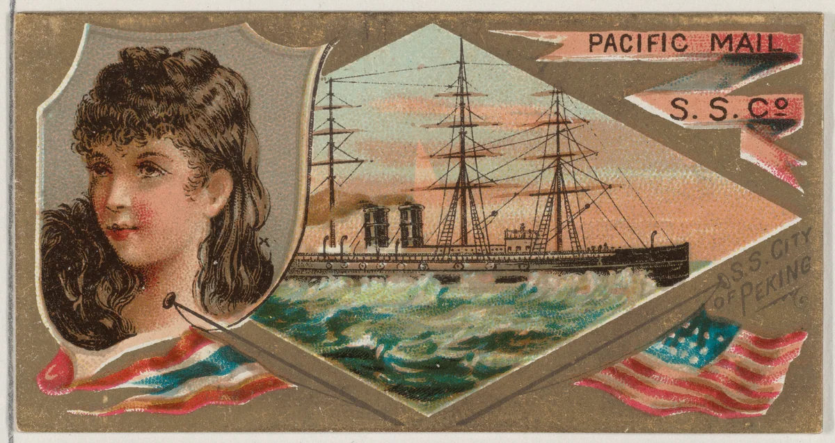 Steamship City of Peking, Pacific Mail Steamship Company, from the Ocean and River Steamers series (N83) for Duke brand cigarettes by W. Duke, Sons & Co., print, 1887