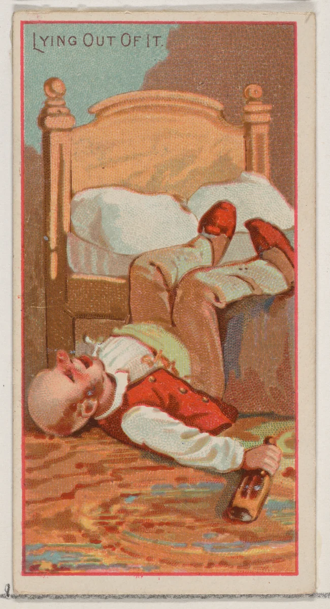 Lying Out of It, from the Jokes series (N87) for Duke brand cigarettes by W. Duke, Sons & Co., print, 1890