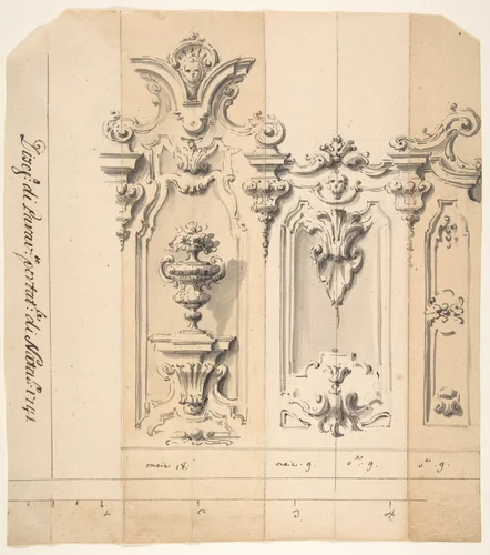 Design for a Portable Screen by Giovanni Battista Natali, drawing, 1698-1765