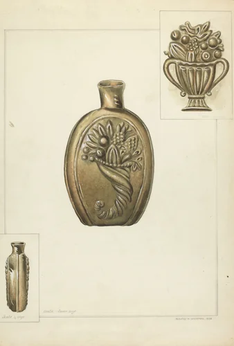 Flask by Howard H. Sherman, index of american design, 1936