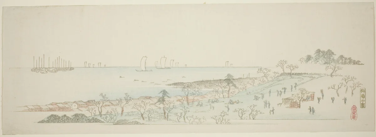 View of Goten Hill (Gotenyama no zu), from the series "Thirteen Views of the Environs of Edo" by Utagawa Hiroshige (歌川広重), print, 1832-1849