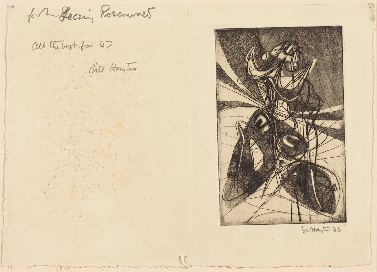 Greeting Card by Stanley William Hayter, print, 1946-1947