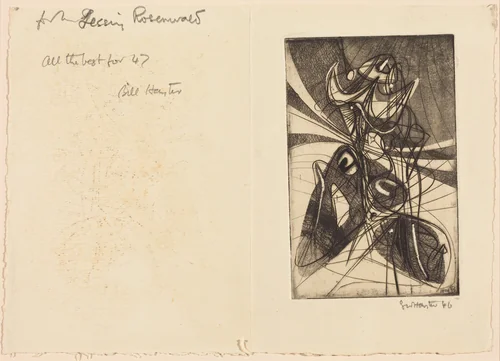 Greeting Card by Stanley William Hayter, print, 1946-1947