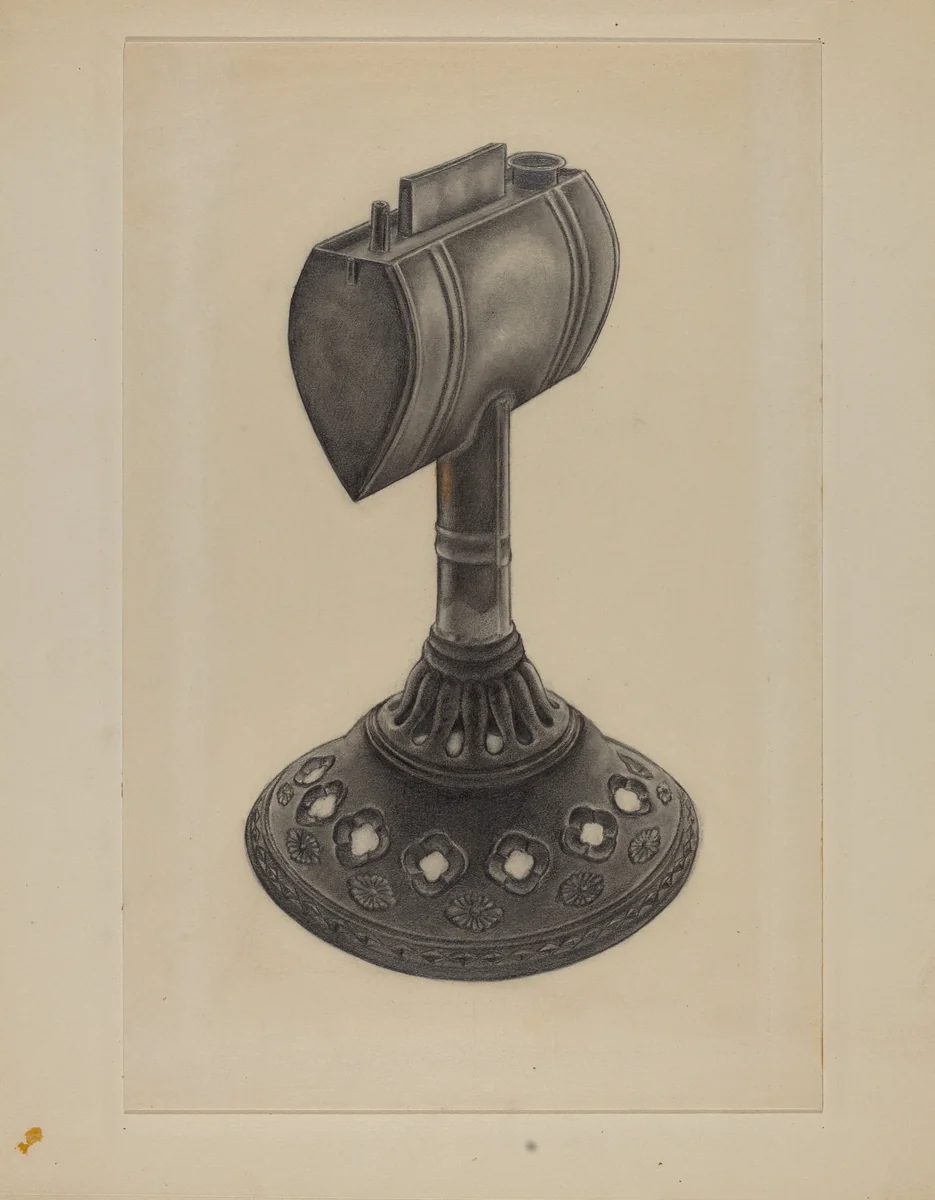 Lard Oil Lamp by Milton Grubstein, index of american design, 1935-1942
