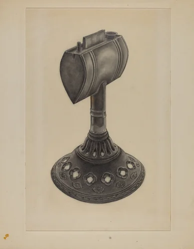 Lard Oil Lamp by Milton Grubstein, index of american design, 1935-1942
