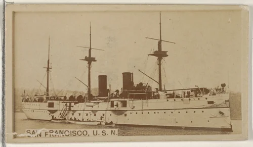 San Francisco, U.S.N., from the Famous Ships series (N50) for Virginia Brights Cigarettes by Allen & Ginter, photograph, 1895