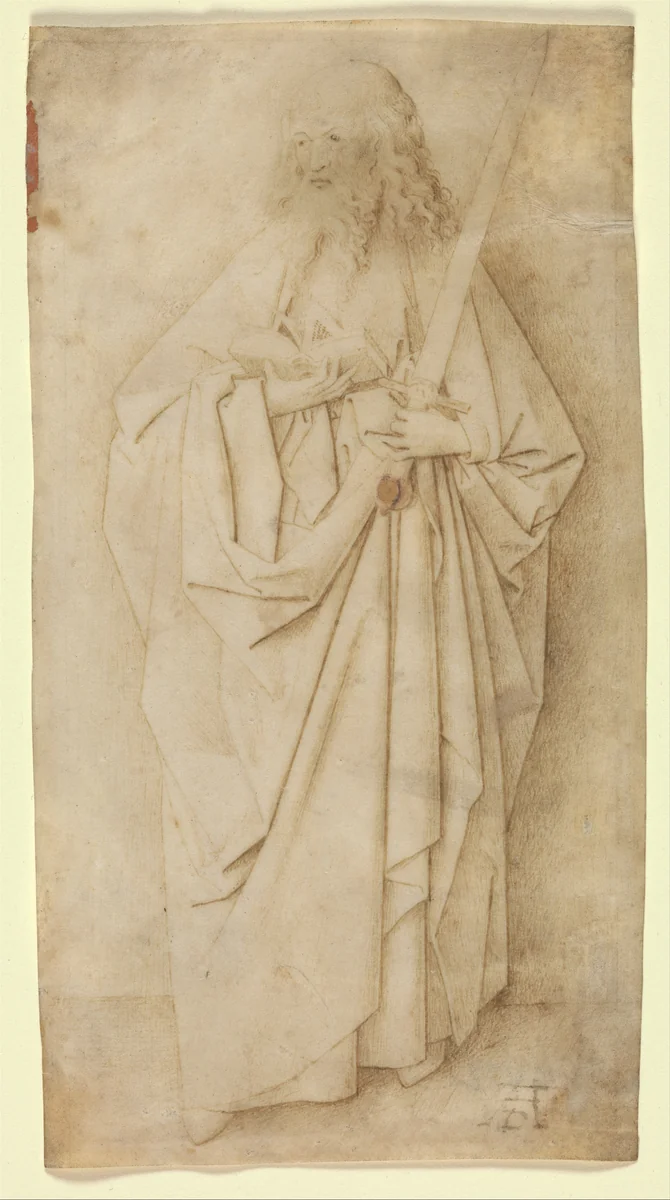 Saint Paul by Jan van Eyck, drawing, 1427-1433
