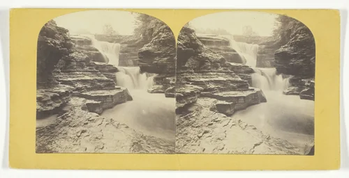 Fall Creek Ithaca Cascades above Irish Hammer Fall by J. C. Burritt, photograph, 1860-1865