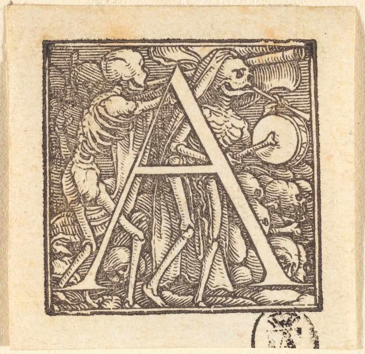 Letter A by Hans Lützelburger, print, 1518-1528