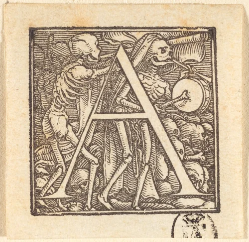 Letter A by Hans Lützelburger, print, 1518-1528