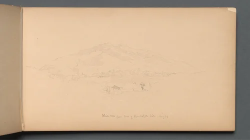 Sketchbook, page 12: "White Mountians from foot of Randolph Hill" by Sanford Robinson Gifford, book, 1859