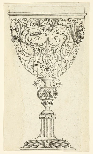Small Drinking Goblet by Paul Flindt, print, 1592-1618