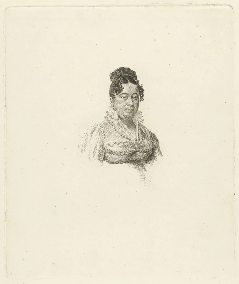 Portret van Jeanne Jacqueline Drognat-Landré by Jan Willem Caspari, print, 1789-1822