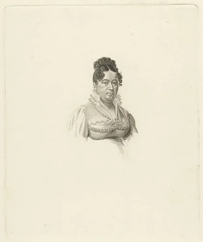 Portret van Jeanne Jacqueline Drognat-Landré by Jan Willem Caspari, print, 1789-1822
