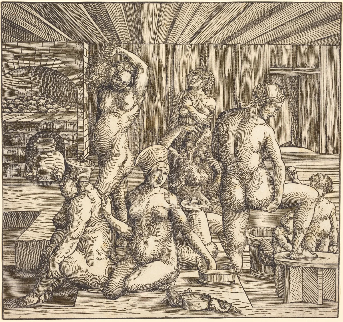 Women's Bath by Albrecht Dürer, print, 1505-1510