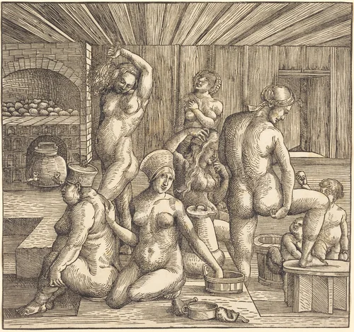 Women's Bath by Albrecht Dürer, print, 1505-1510
