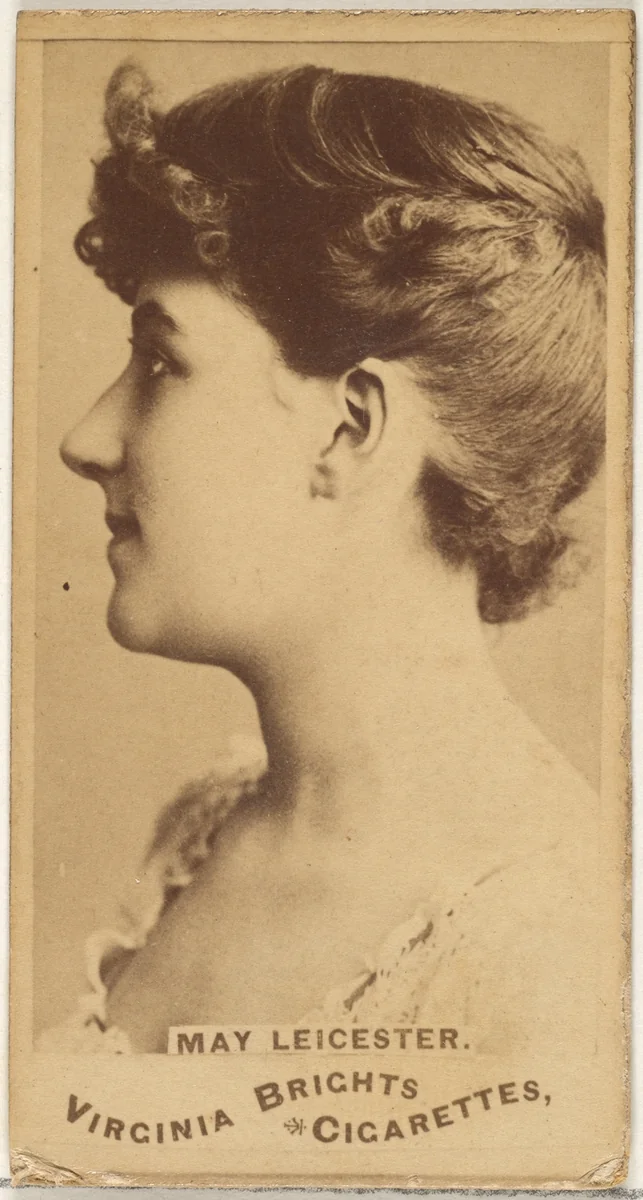 May Leicester, from the Actors and Actresses series (N45, Type 1) for Virginia Brights Cigarettes by Allen & Ginter, photograph, 1885-1891