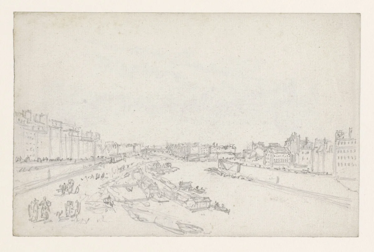De Seine bij het Ile by Georges Michel, drawing, 1773-1843