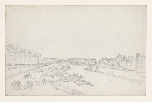 De Seine bij het Ile by Georges Michel, drawing, 1773-1843