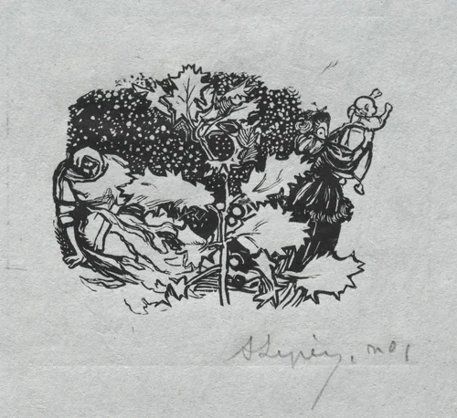 Paris Almanac, 1897: Tail-piece, Winter by Auguste Louis Lepère, print, 1897