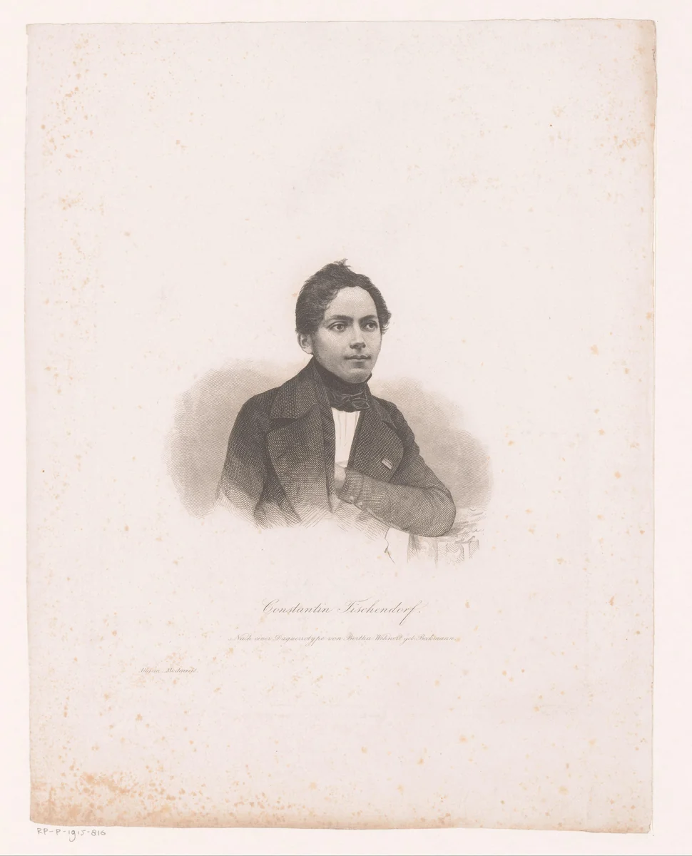 Portret van Constantin Tischendorf by August Weger, print, 1849-1892