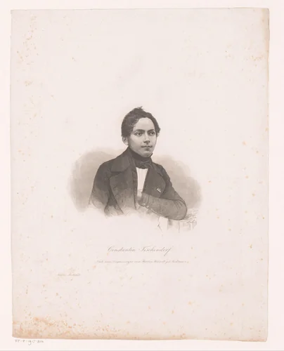 Portret van Constantin Tischendorf by August Weger, print, 1849-1892