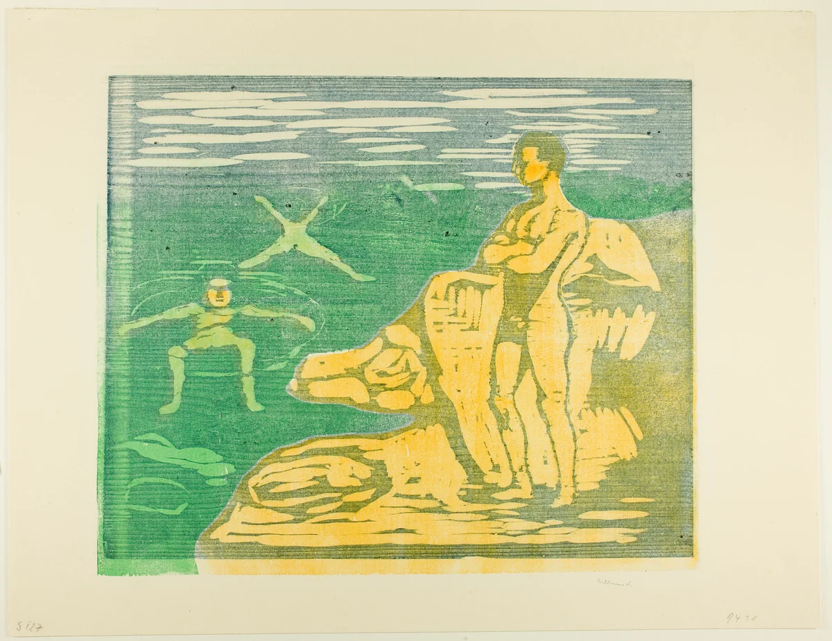 Boys Bathing by Edvard Munch, print, 1899