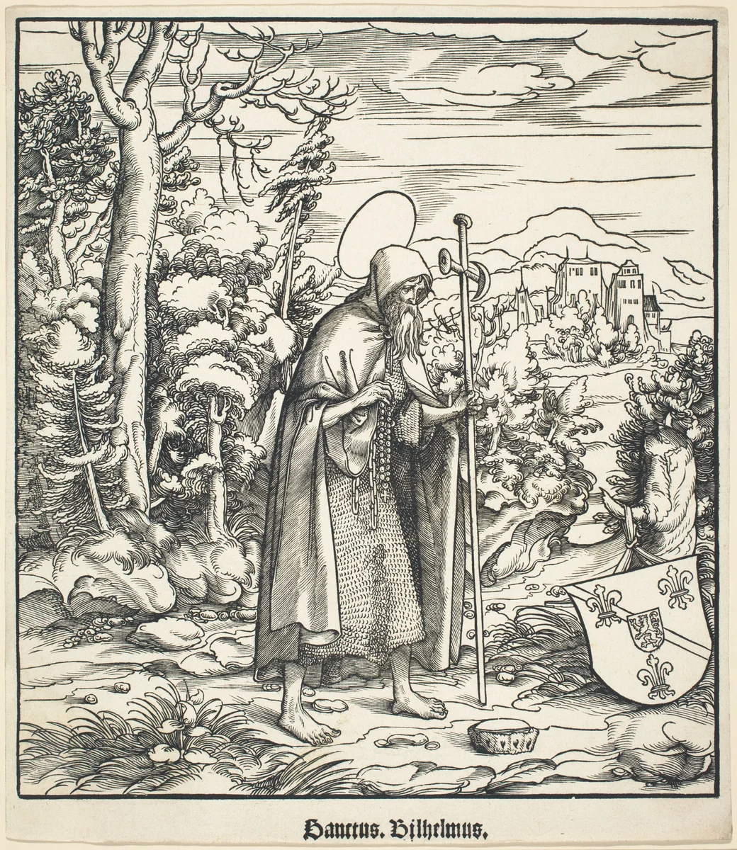 Saint Guilhelmus by Cornelis Liefrinck Leonhard Beck, print, 1516-1518