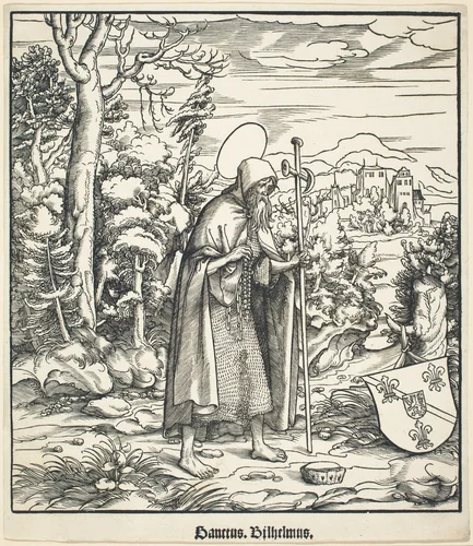 Saint Guilhelmus by Cornelis Liefrinck Leonhard Beck, print, 1516-1518