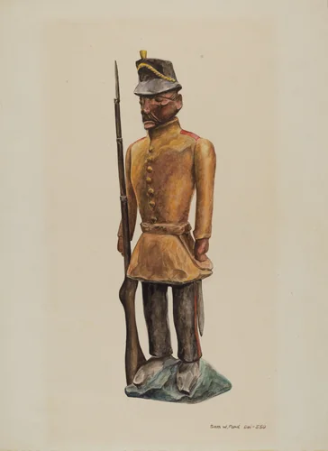 Carved Soldier by Samuel W. Ford, index of american design, 1939