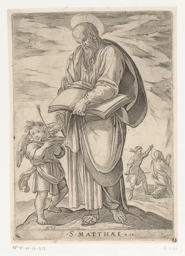 De heilige Matteüs by Unknown, print, 1565-1630