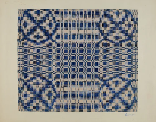 Coverlet by Cornelius Christoffels, index of american design, 1940