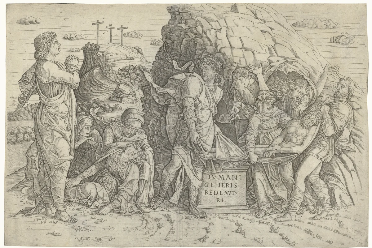 Graflegging van Christus by Unknown, print, 1460-1549