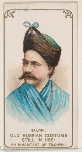 Salvini in Old Russian Costume as an Inhabitant of Tilchvin, from the set Actors and Actresses, First Series (N70) for Duke brand cigarettes by W. Duke, Sons & Co., print, 1888-1889