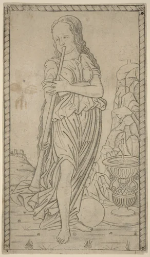 Caliope (Calliope) by Master of the E-Series Tarocchi, print, 1465