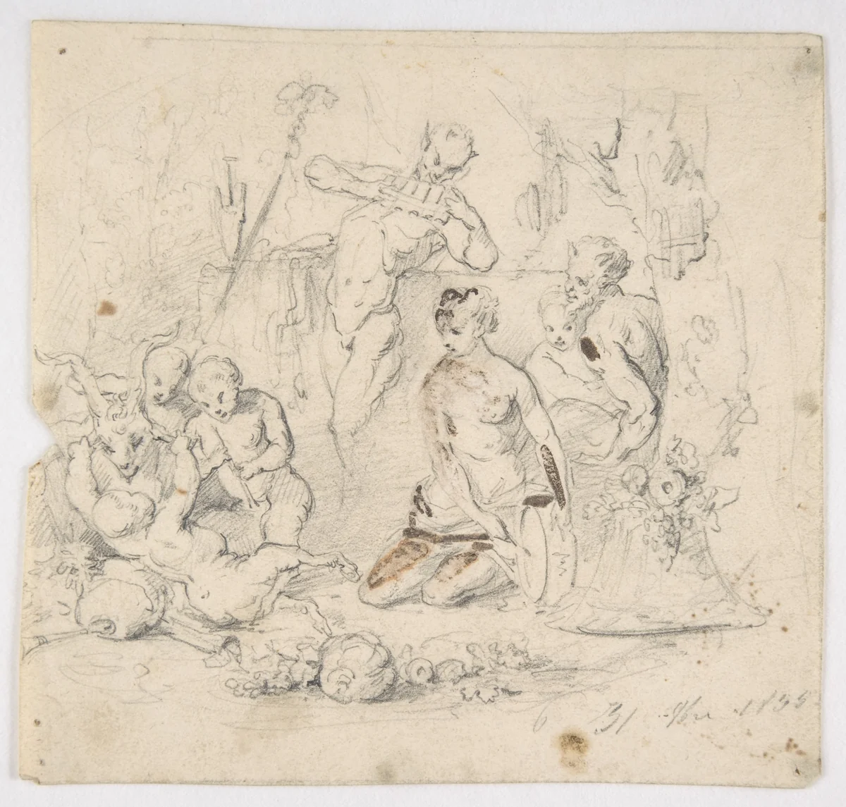 Bacchanal by anonymous, drawing, 1855
