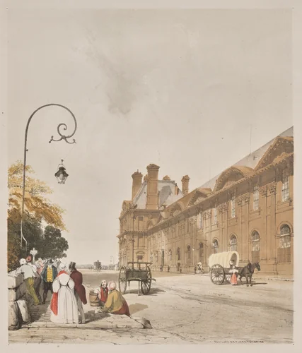 Picturesque Architecture in Paris, Ghent, Antwerp, Rouen: Pavillion de Flors, Tuileries, Paris by Thomas Shotter Boys, other, 1839