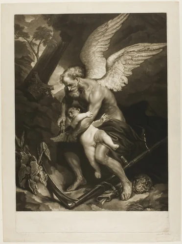 Time Clipping the Wings of Love by James McArdell, print, 1760-1770