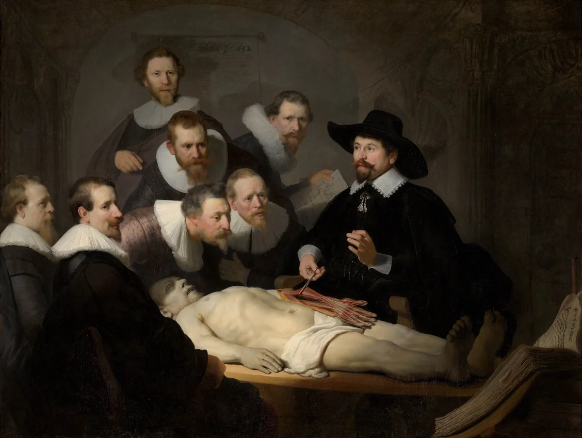 The Anatomy Lesson of Dr Nicolaes Tulp by Rembrandt van Rijn, painting, 1632