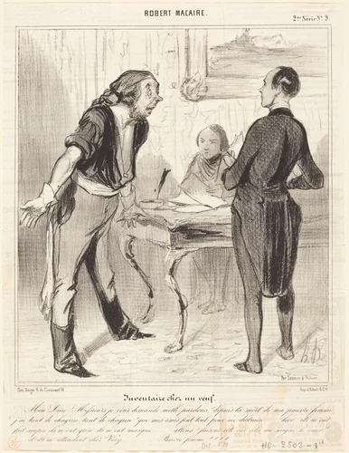 Inventaire chez un veuf by Honoré Daumier, print, 1841