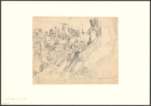 Interieur van de Beeldenzaal in het Oude Doolhof by Willem Hekking jr., drawing, 1835-1904