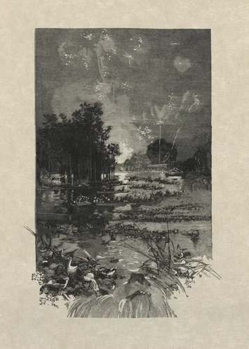 The Festival for the victims of duty by Auguste Louis Lepère, print, 1884
