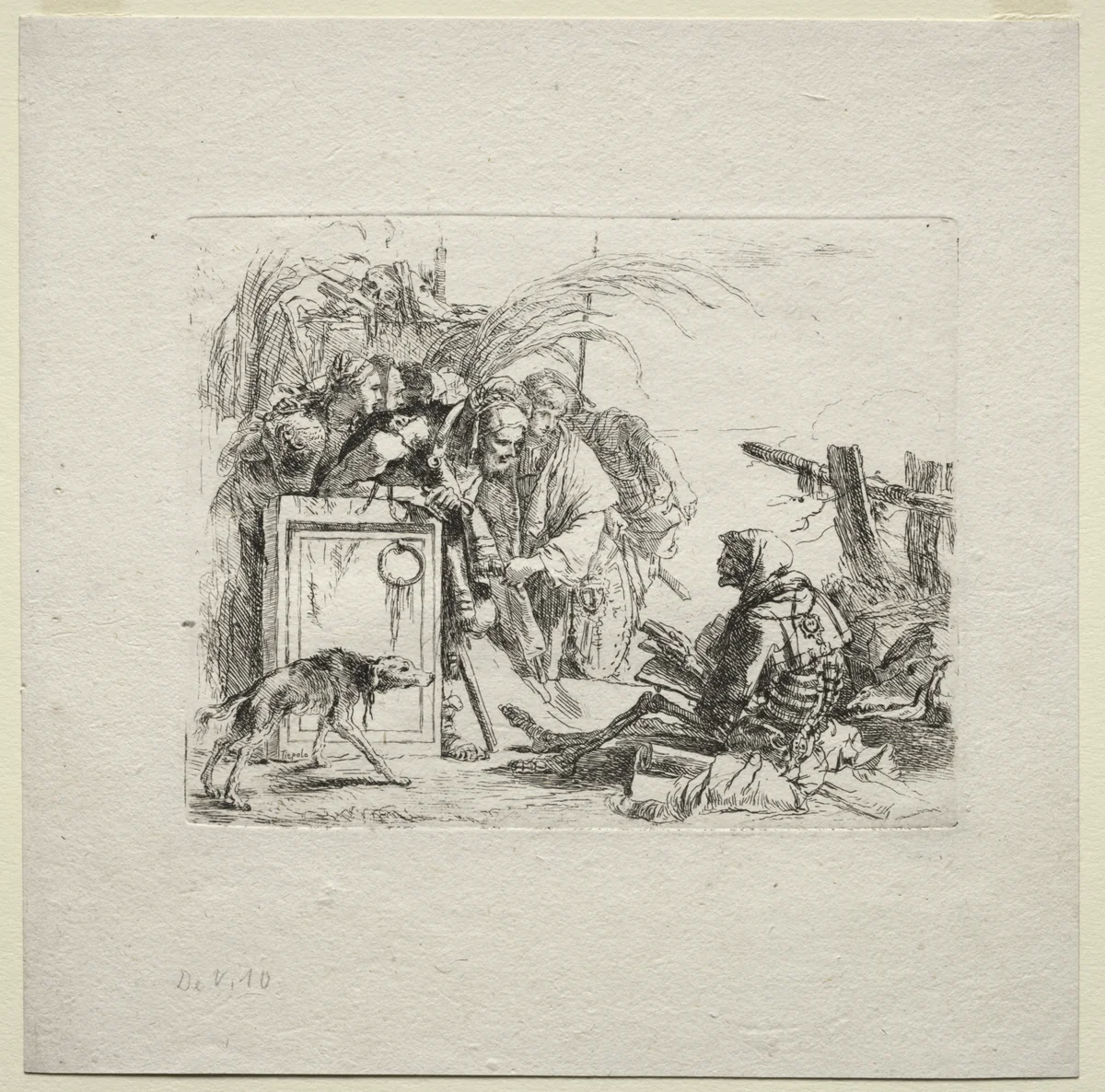 Various Caprices: Death Giving Audience by Giovanni Battista Tiepolo, print, 1730-1755
