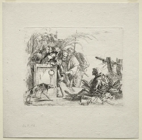 Various Caprices: Death Giving Audience by Giovanni Battista Tiepolo, print, 1730-1755