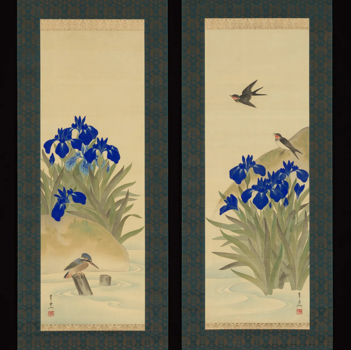 Irises by Suzuki Kiitsu (鈴木基一), painting, 1854-1857