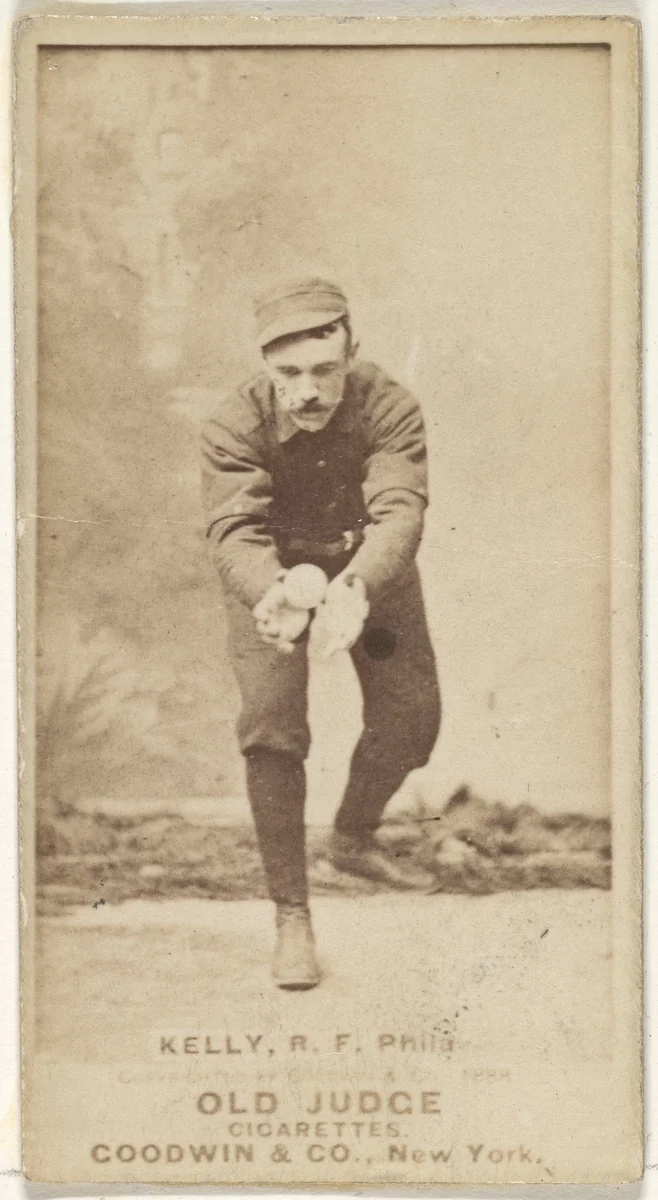 Kelly, Right Field, Philadelphia, from the Old Judge series (N172) for Old Judge Cigarettes by Goodwin & Company, photograph, 1888