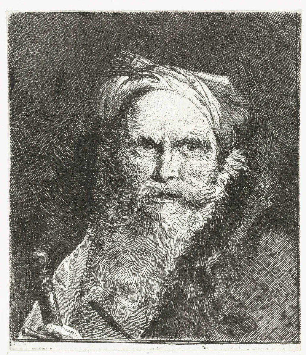 Man met zwaard by Giovanni Domenico Tiepolo, print, 1757-1758