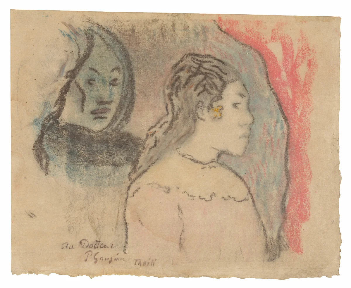 Study of Tahitian Heads by Paul Gauguin, print, 1898
