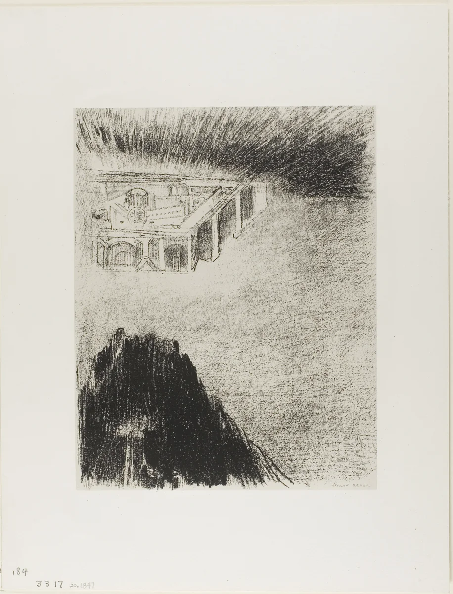 And I John Saw the Holy City, New Jerusalem, Coming Down from God Out of Heaven, plate 11 of 12 by Odilon Redon, print, 1899