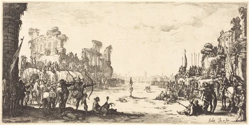 The Ordeal by Arrows (Saint Sebastian) by Jacques Callot, print, 1632-1633